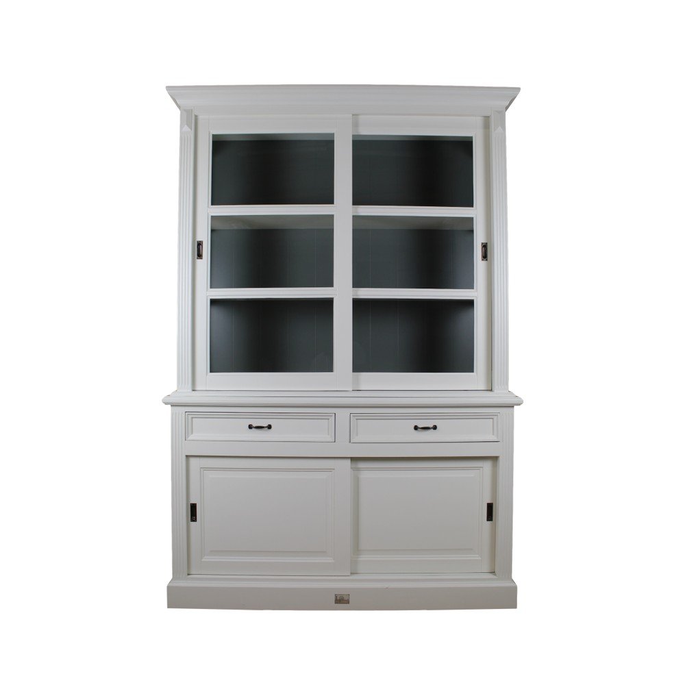 Bílý prosklený příborník z borovicového dřeva s tmavě šedým vnitřkem HSM Collection Eaton v:897732
