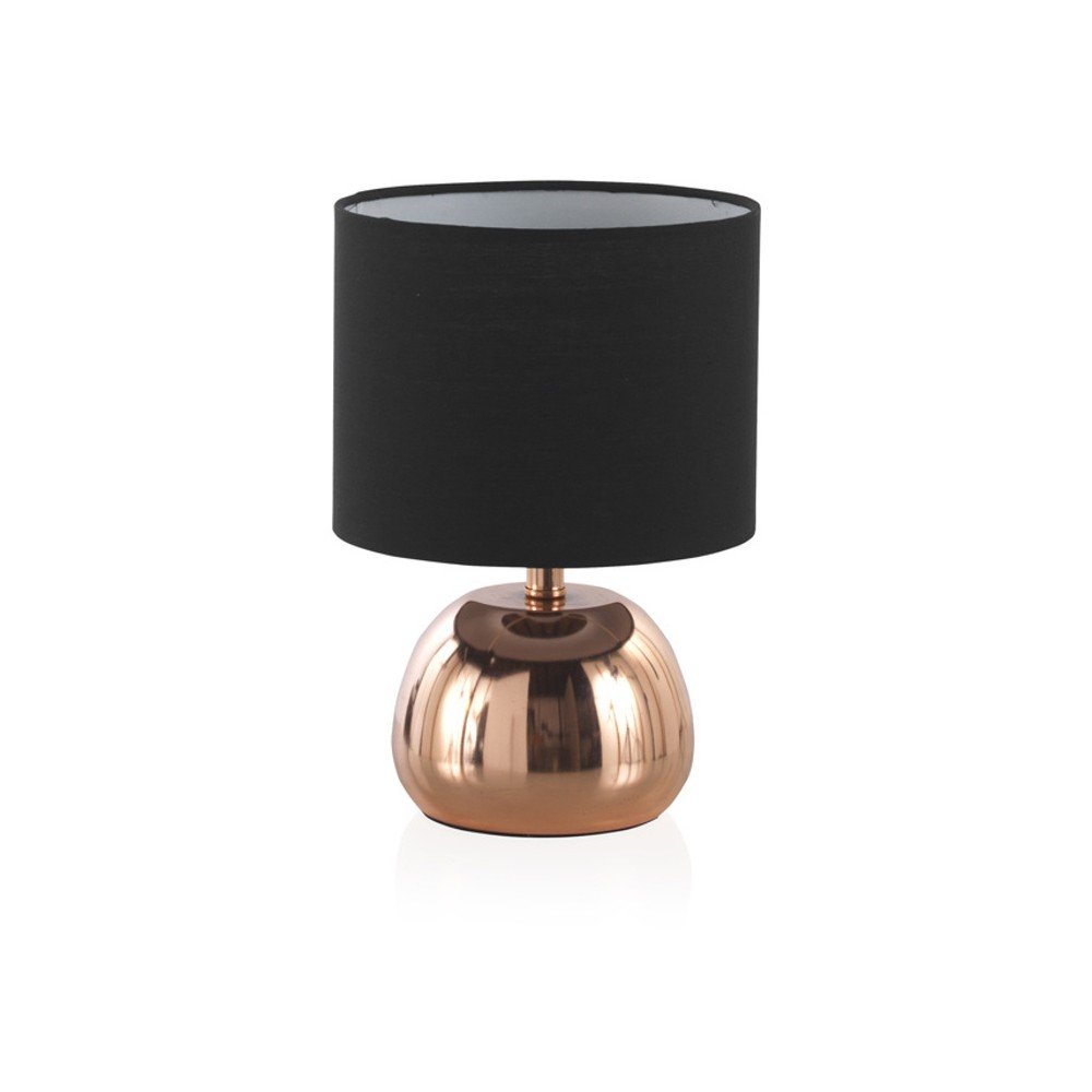 Černá stolní lampa s kovovým podstavcem v měděné barvě Geese, výška 26 cm v:986262