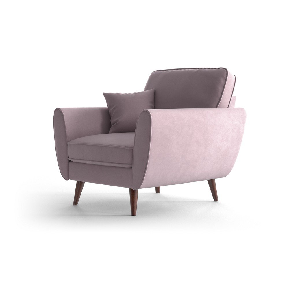 Světle růžové sametové křeslo My Pop Design Auteuil v:1392607