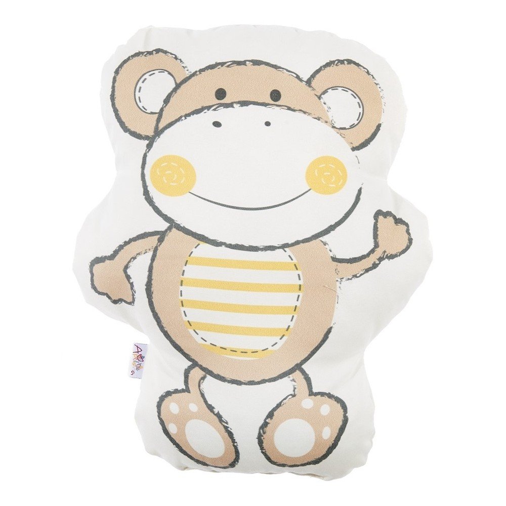 Hnědý dětský polštářek s příměsí bavlny Mike & Co. NEW YORK Pillow Toy Beatto, 31 x 36 cm v:1284876