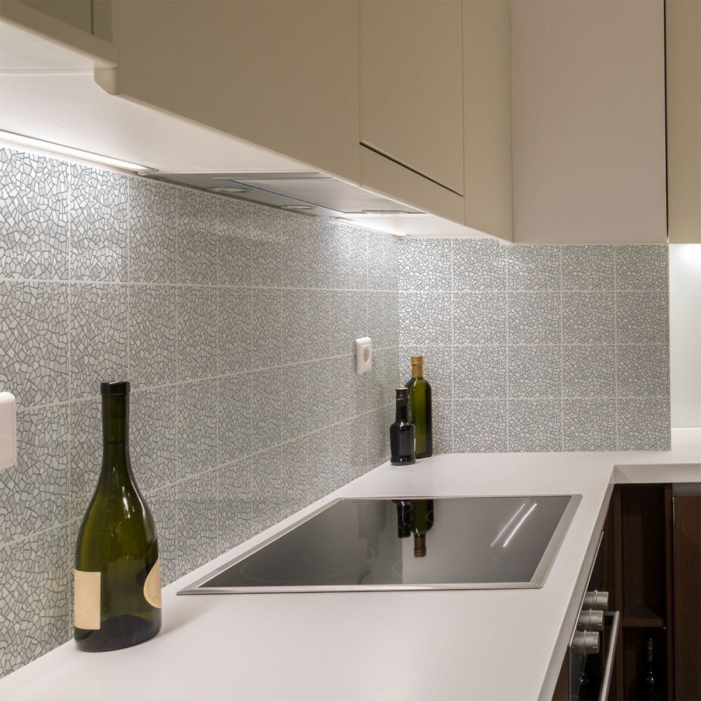 Sada 24 nástěnných samolepek Ambiance Cement Tile Stickers Terrazzo Waldo, 15 x 15 cm v:1311676