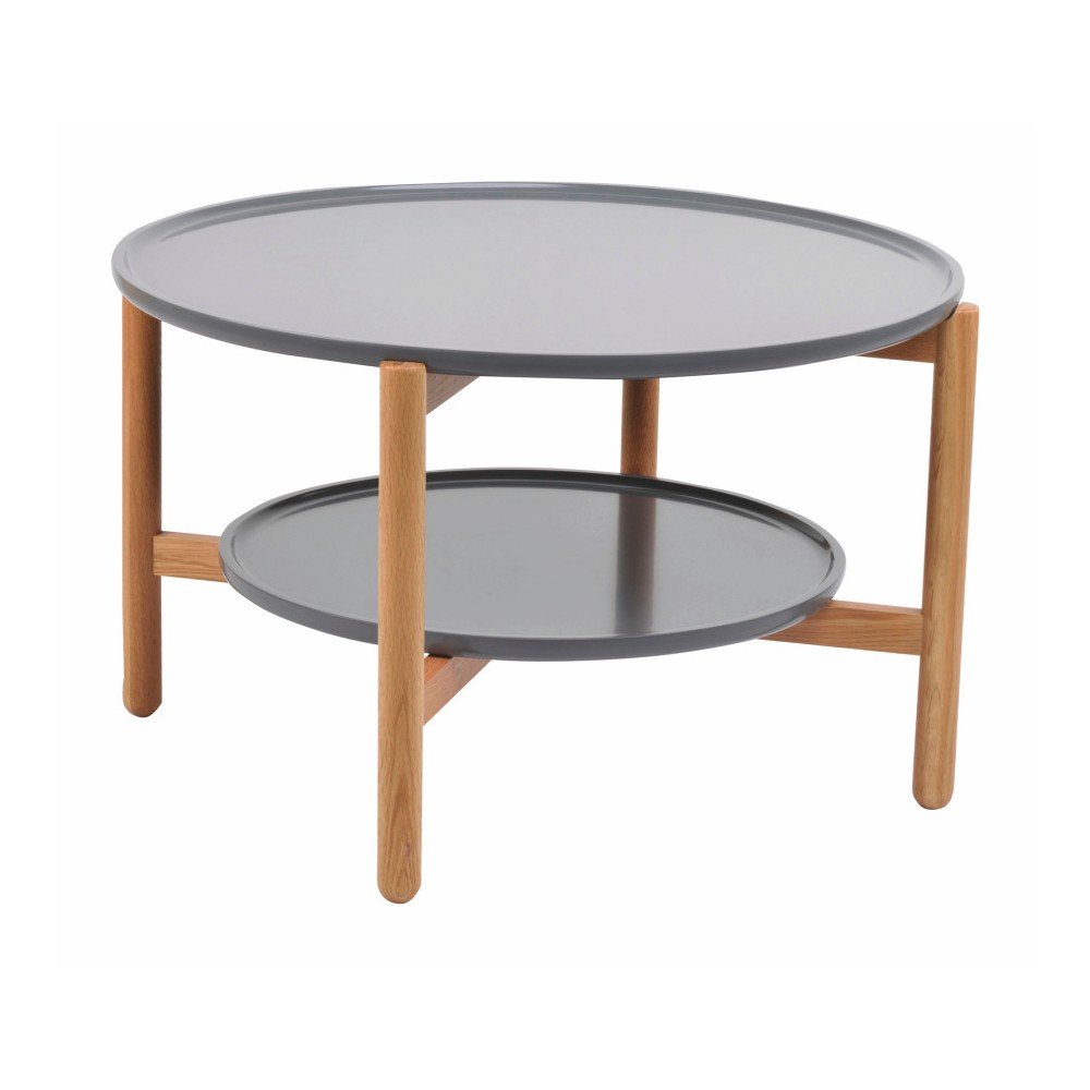 Šedý dubový stolek Folke Wendigo, ⌀ 80 cm v:794886