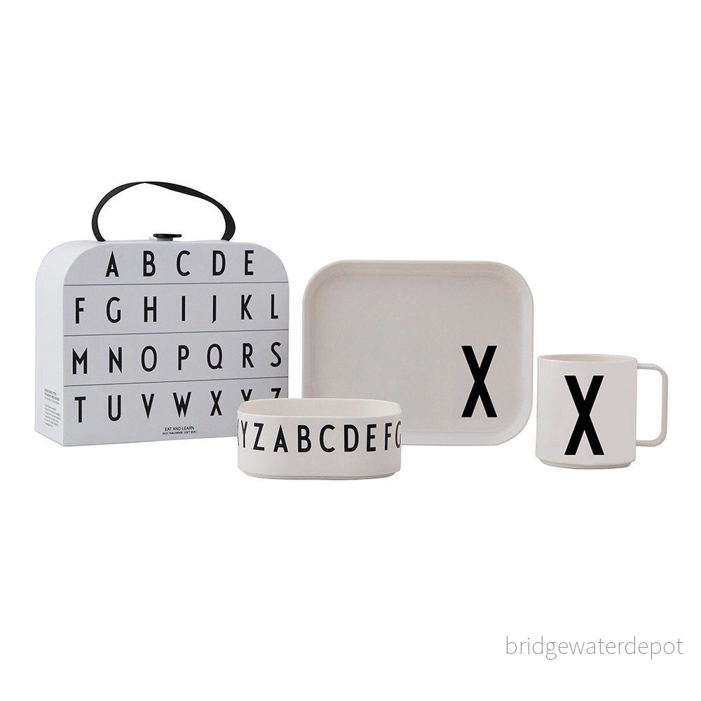 3dílný dětský jídelní set s kufříkem Design Letters Classics X v:1417789