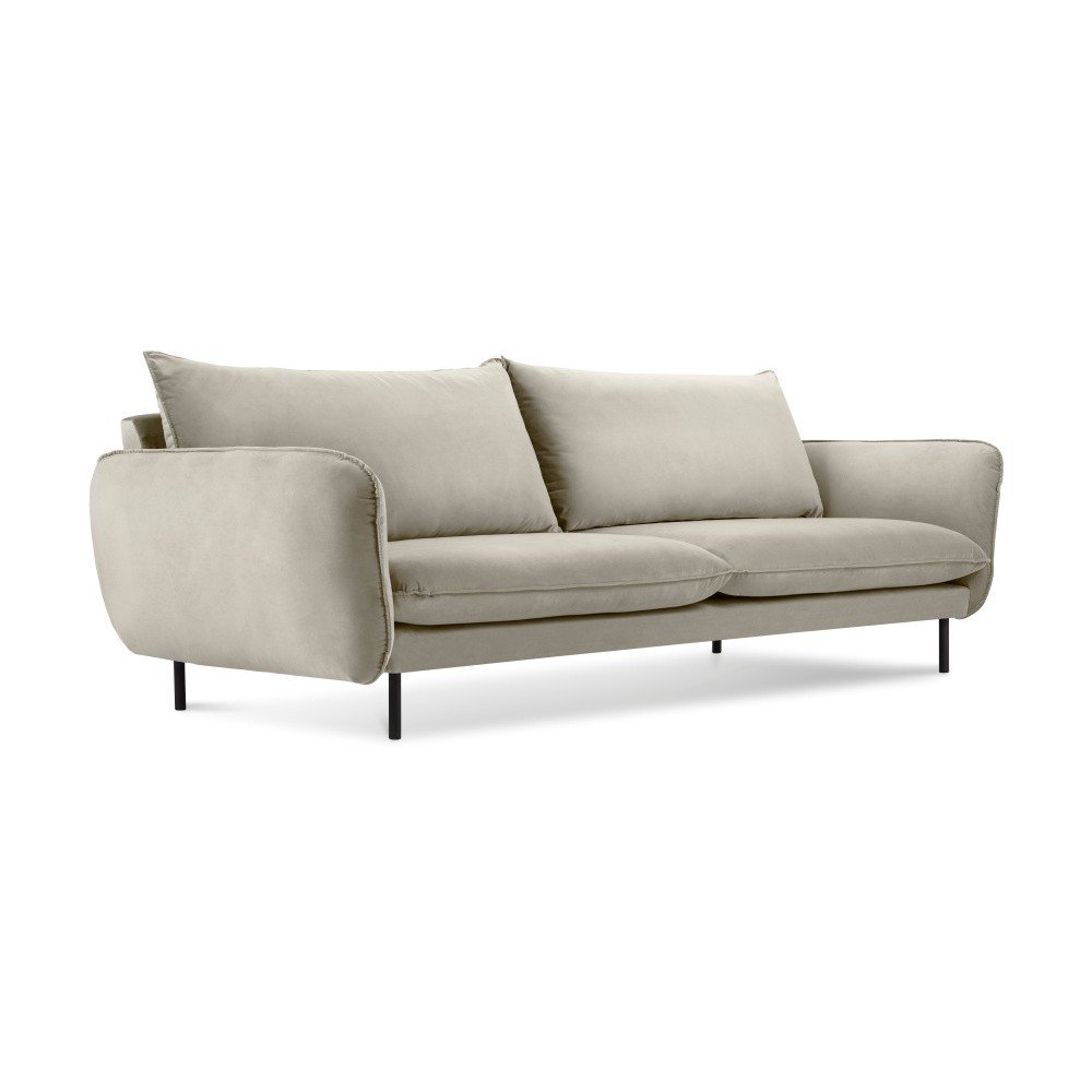 Béžová sametová pohovka Cosmopolitan Design Vienna, 230 cm v:1300382