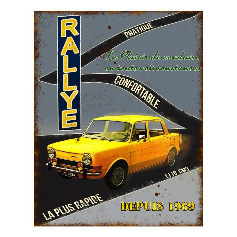 Kovová cedule Antic Line Rallye, 22 x 28 cm v:992994