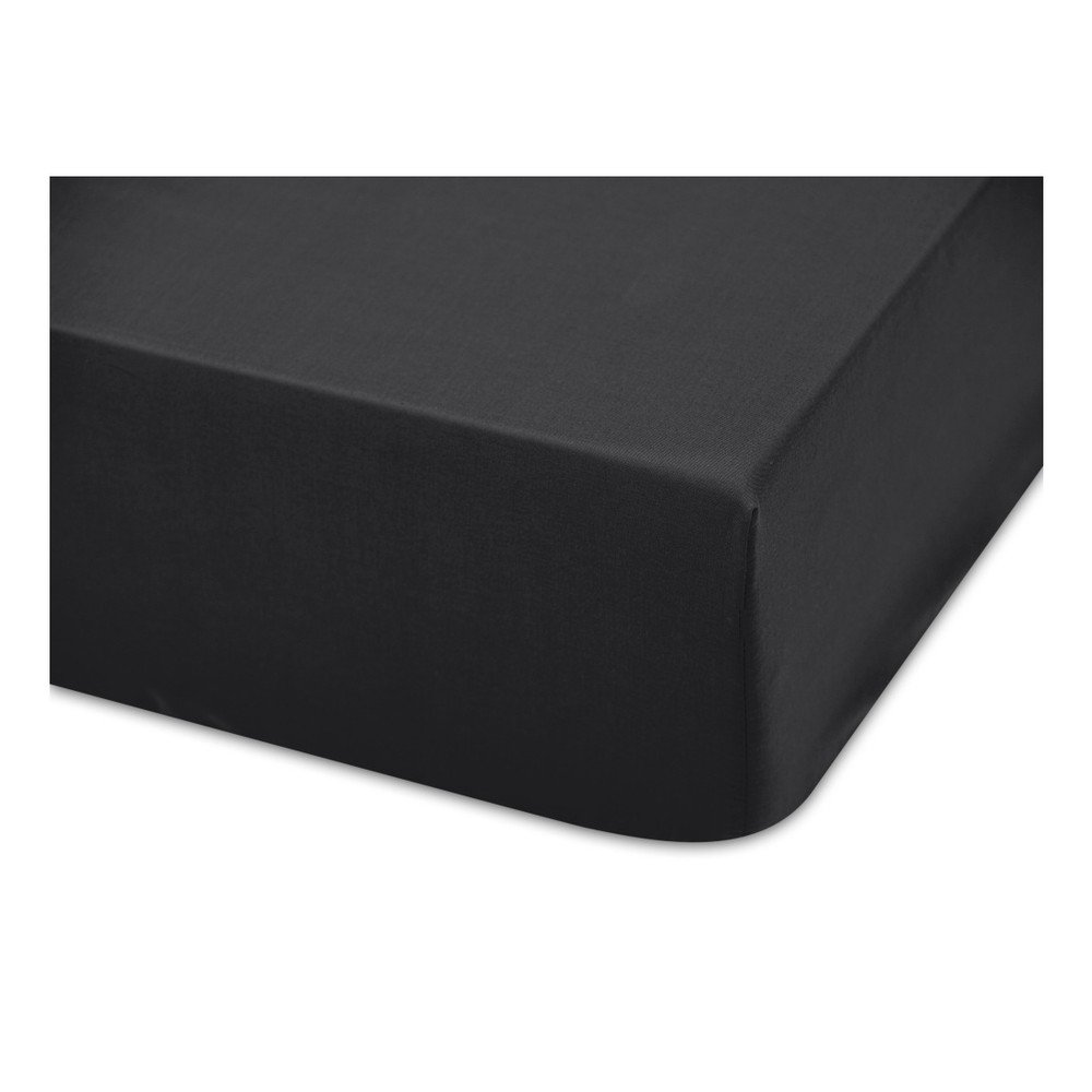Černé bavlněné elastické prostěradlo Boheme Basic, šířka 135 cm v:974988