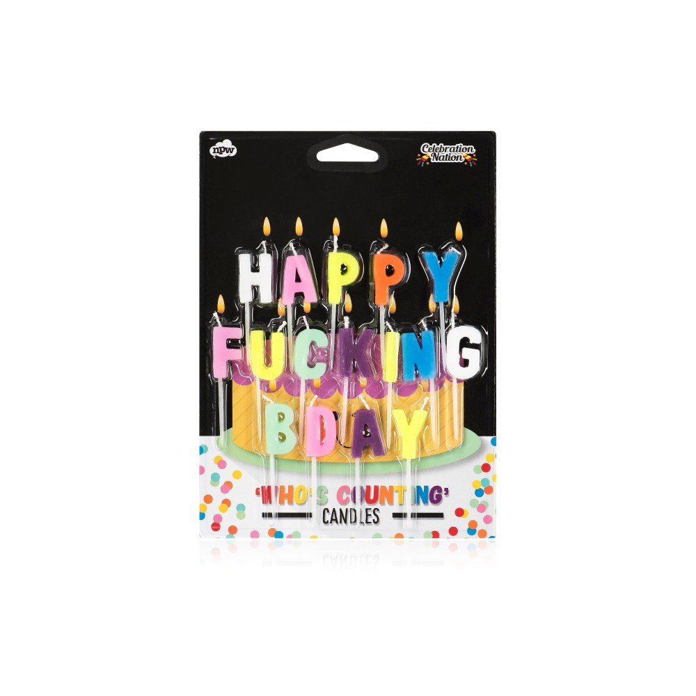 Sada 16 narozeninových svíček na dort NPW Happy Fucking Birthday v:983256