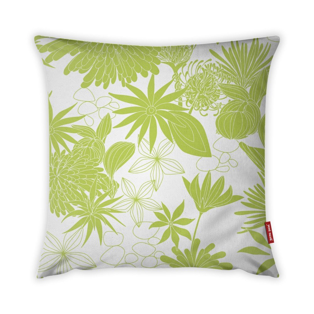 Limetkově zeleno-bílý povlak na polštář Vitaus Jungle Verde, 43 x 43 cm v:1116792