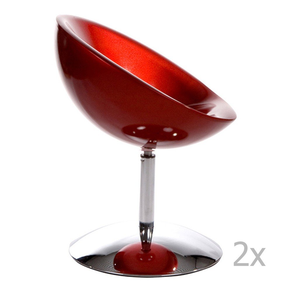 Sada 2 červených otočných křesel Kokoon Design Bowl v:845272