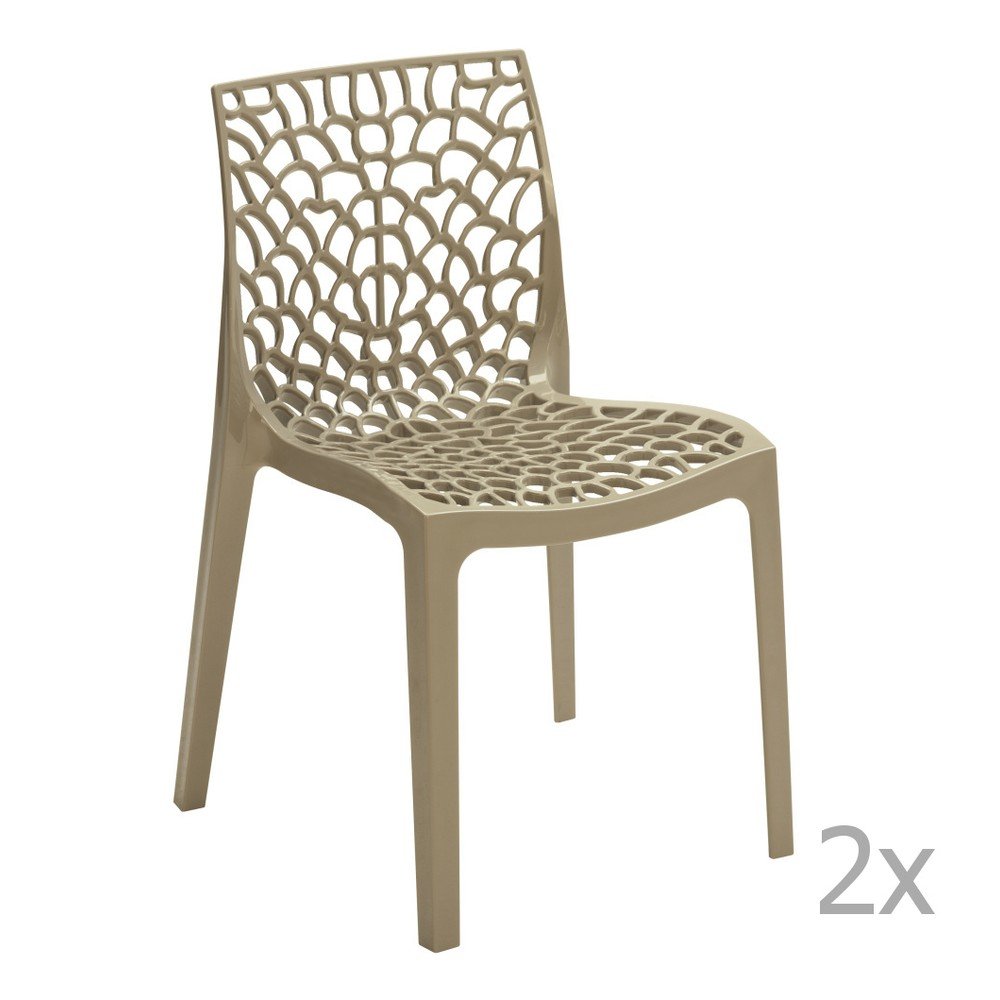 Sada 2 béžových jídelních židlí Castagnetti Apollonia v:856702