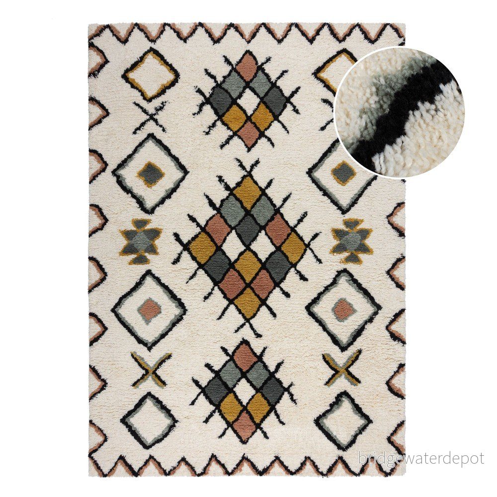 Krémový ručně tkaný vlněný koberec 200x290 cm Moroccan Midar – Flair Rugs v:1687476