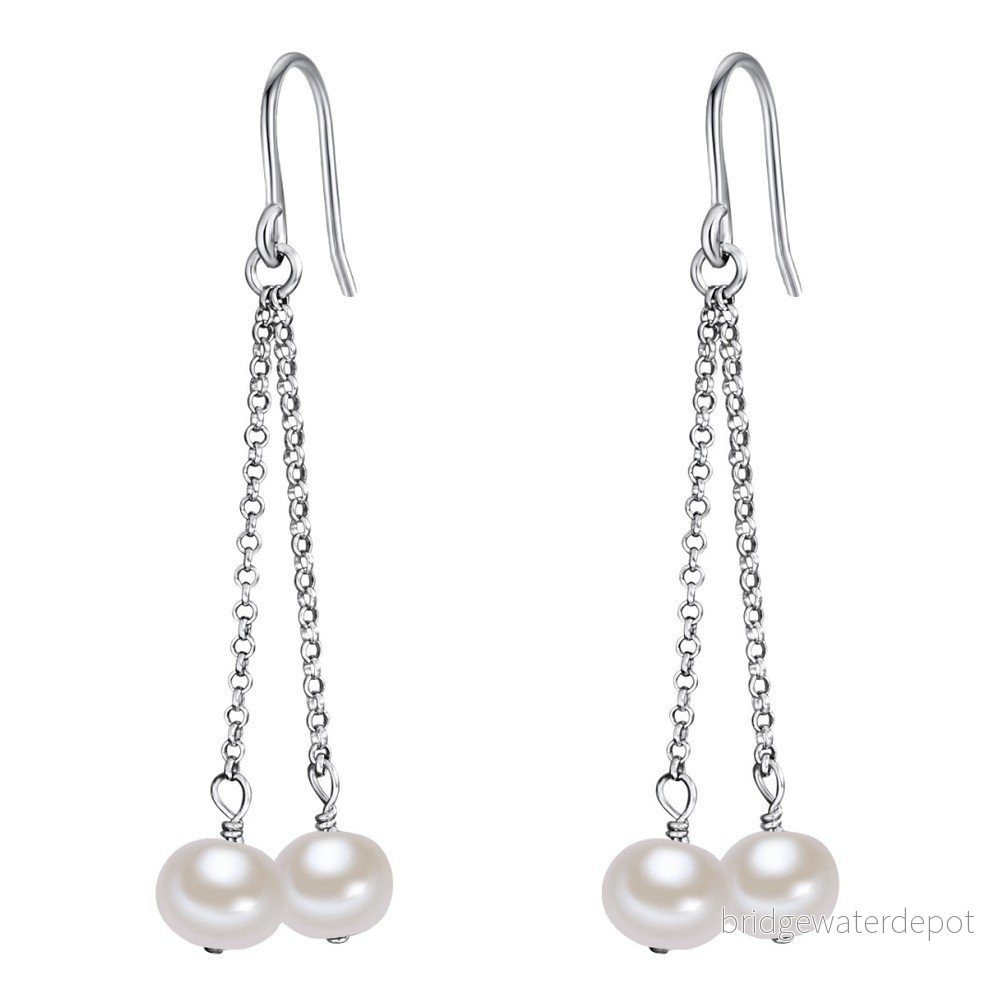 Bílé perlové visací náušnice Chakra Pearls v:743818