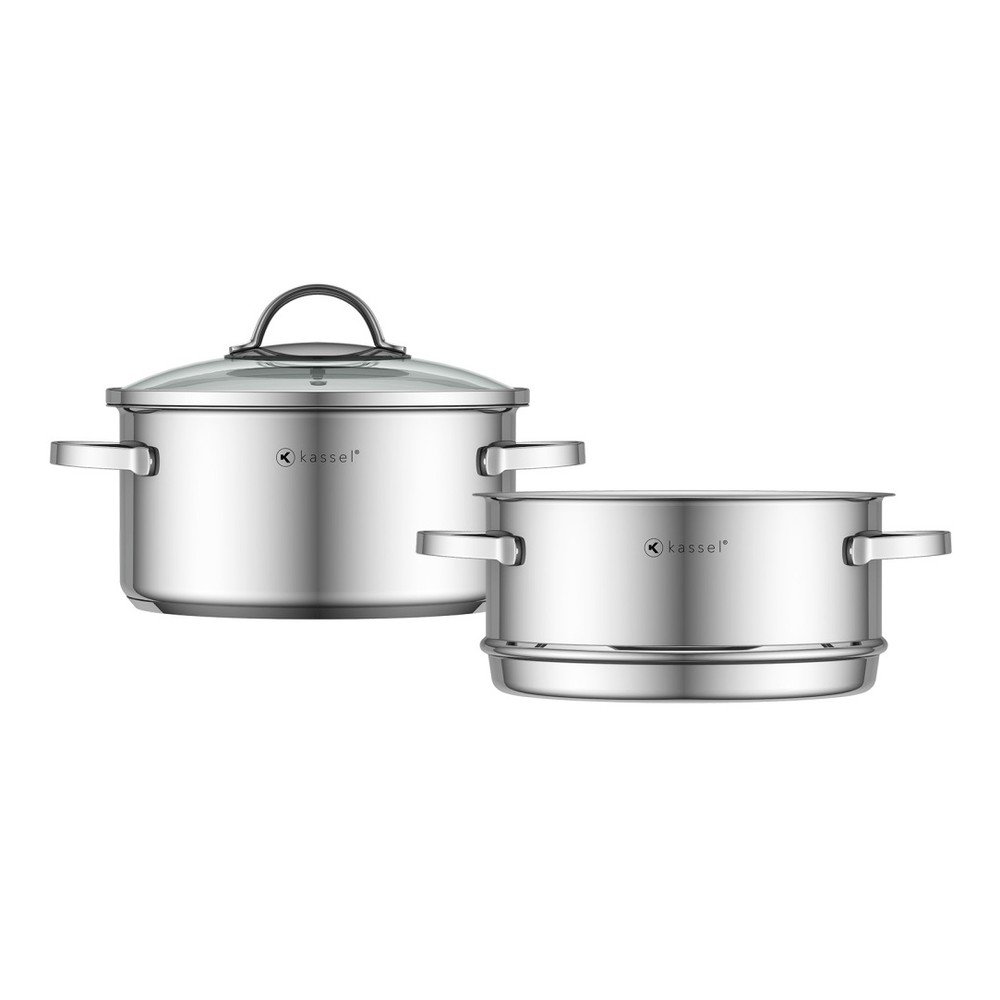 Sada 2 nerezových napařovacích hrnců Kassel, 20 cm v:742956