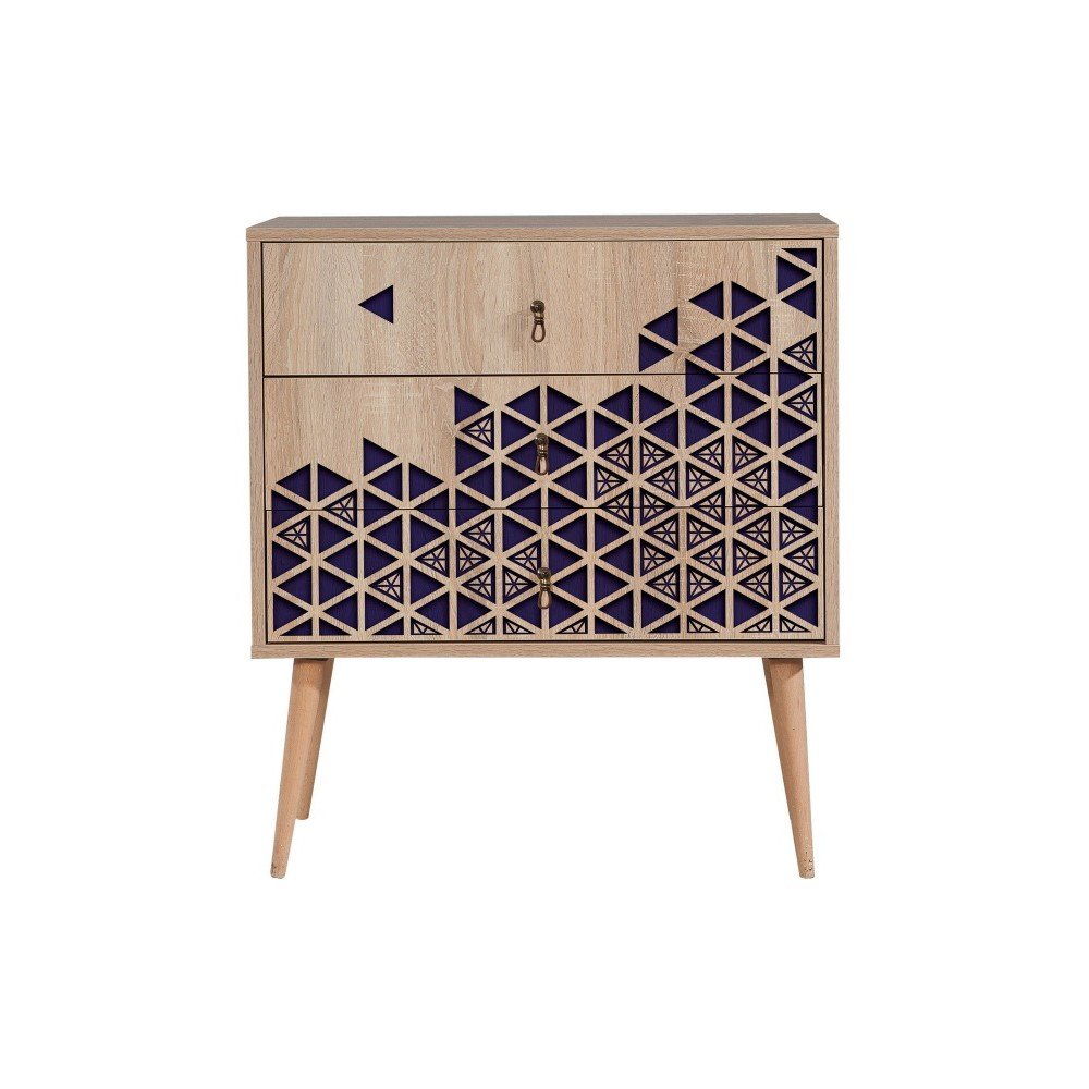 Komoda se 3 zásuvkami Trio Blue, 80 x 90 cm v:1284538