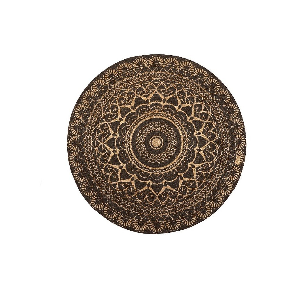Koberec z juty Linen Couture Rug Circle Black, ⌀ 140 cm v:1224906