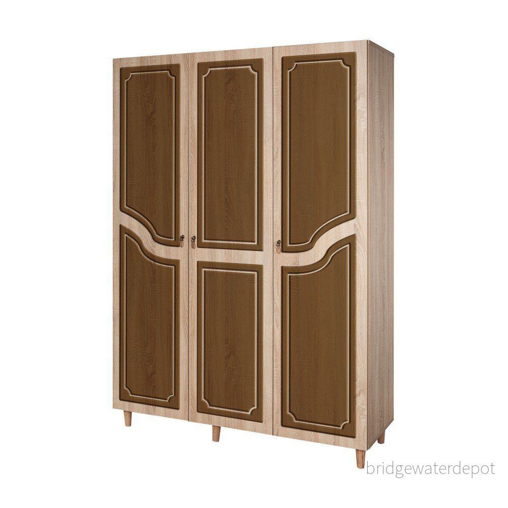 Třídveřová šatní skříň Mode Retro Brown, 135 x 192 cm v:1284796