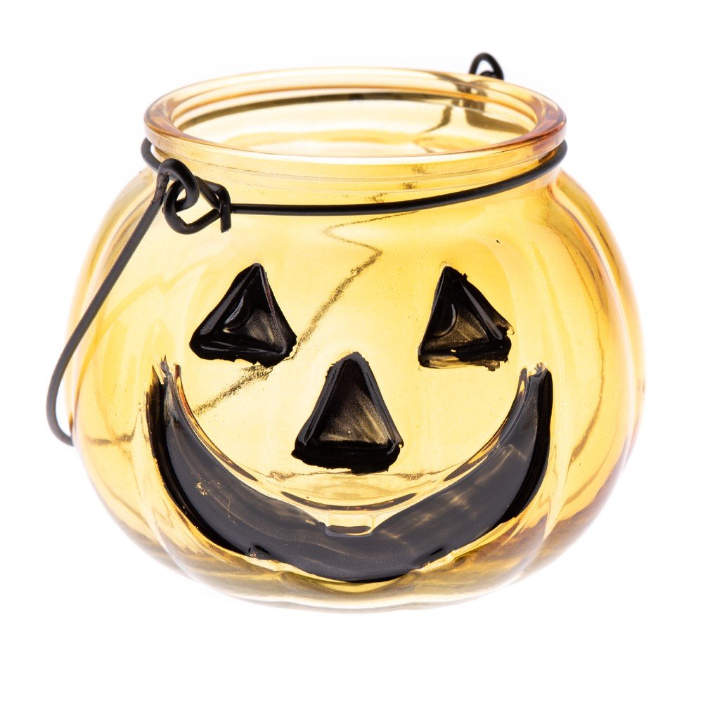 Žlutý skleněný svícen Dakls Pumpkin, výška 8 cm v:1311774