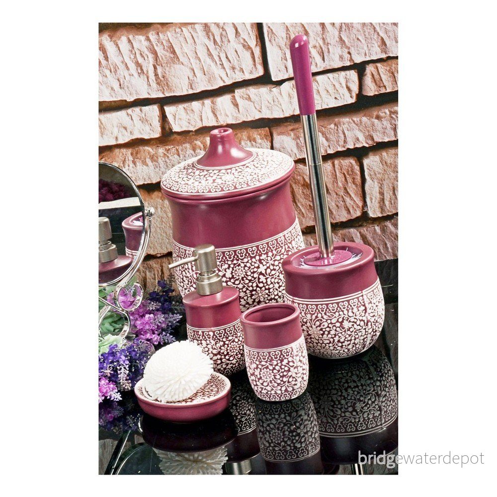 Set tmavě růžových koupelnových doplňků Mediterranean v:1104988