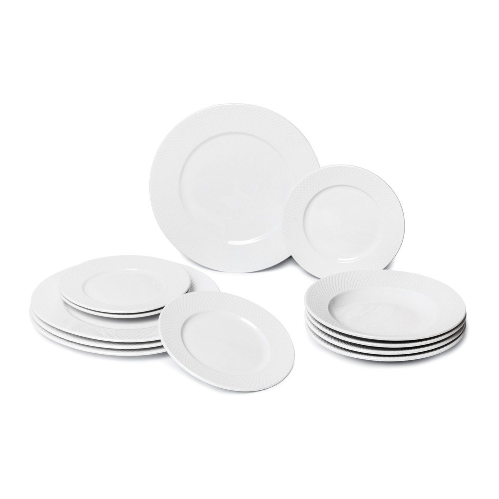 12dílná sada bílých porcelánových talířů Bonami Essentials Imperio v:1435353