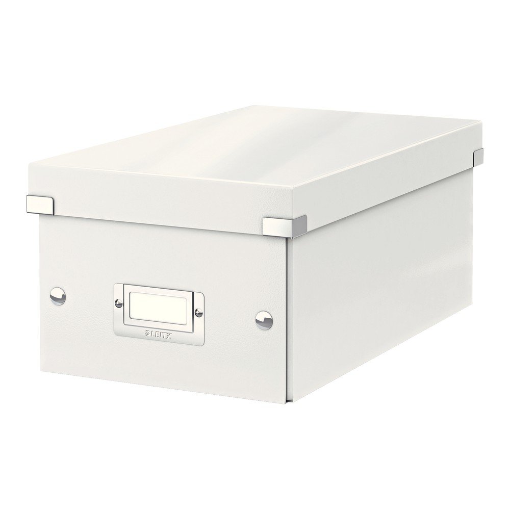 Bílý kartonový úložný box s víkem 21x35x15 cm Click&Store – Leitz v:1369689 Bílý kartonový úložný box s víkem 21x35x15 cm Click&Store – Leitz v:1369689