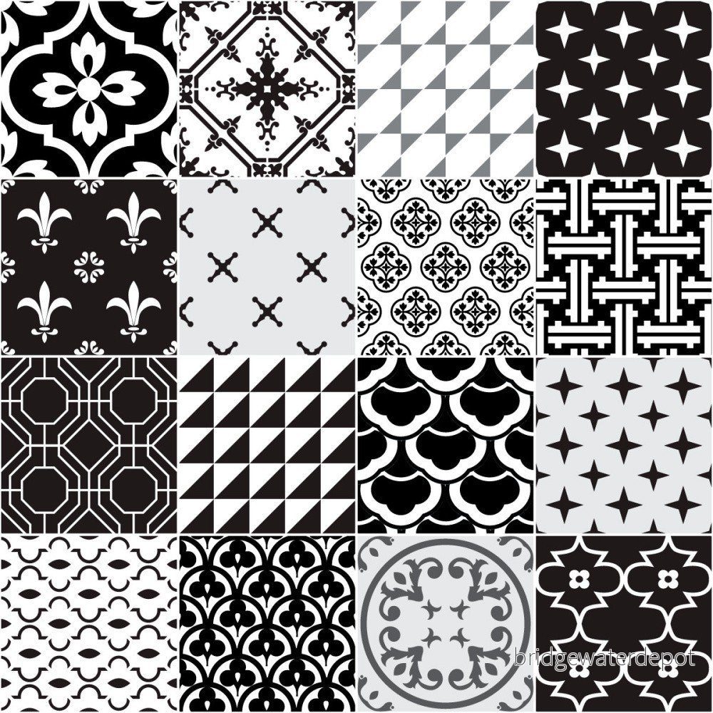 Sada 16 dekorativních samolepek na stěnu Ambiance Azulejos, 15 x 15 cm v:1073578