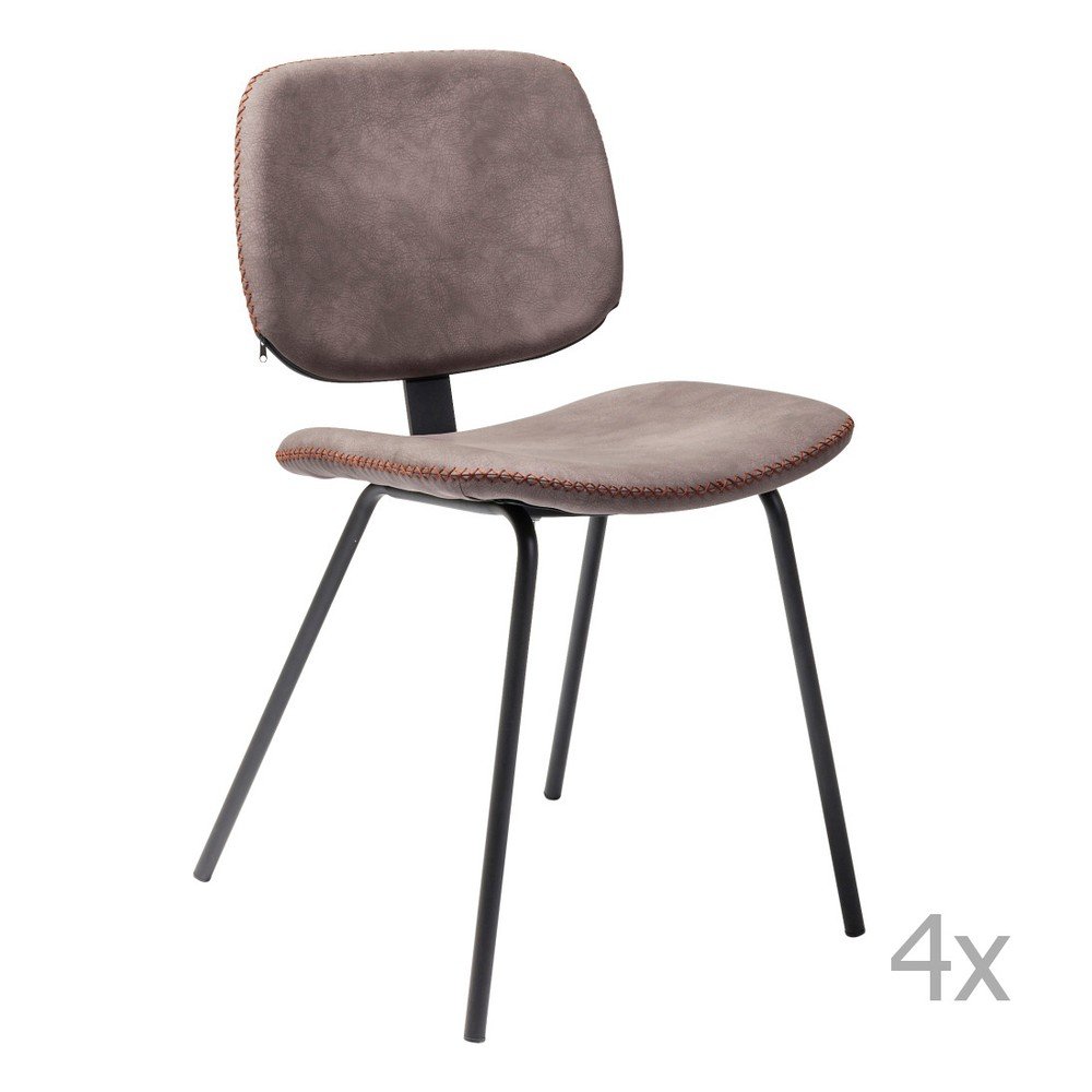 Sada 4 hnědých jídelních židlí Kare Design Barber v:968902