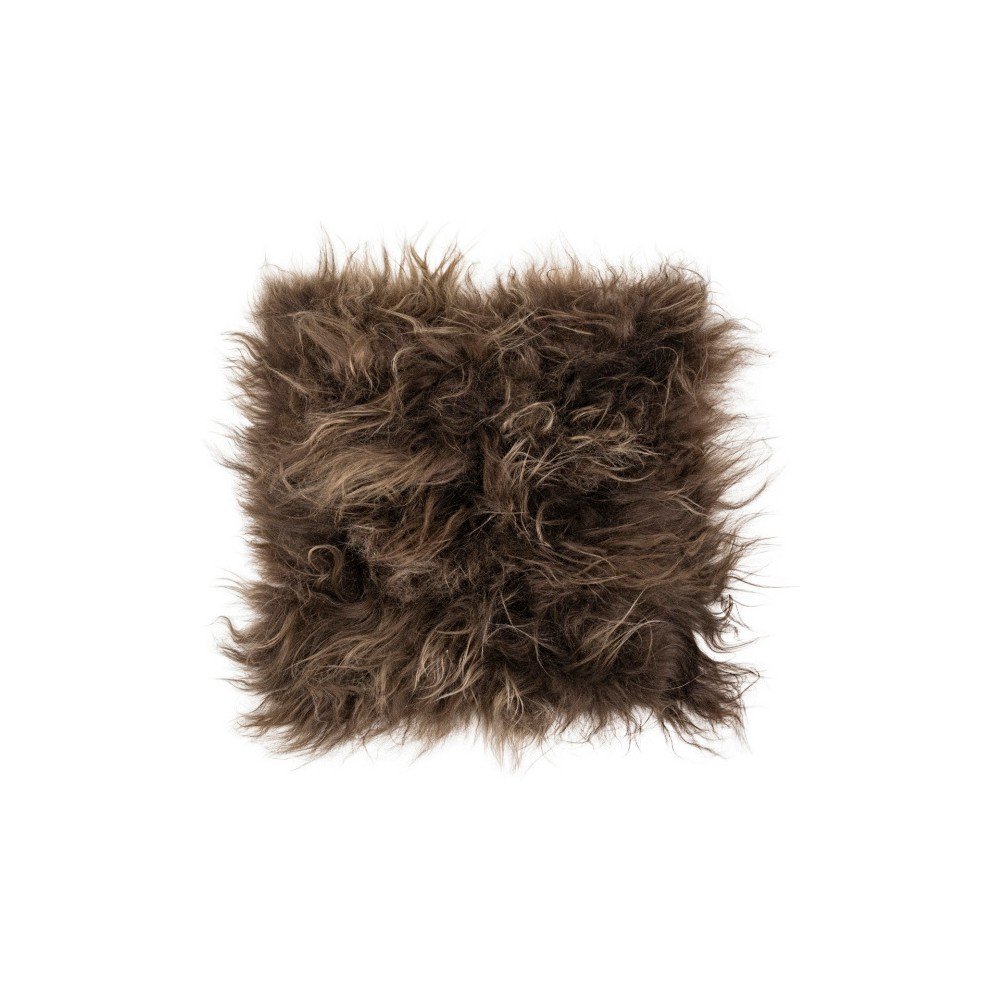 Oříškově hnědý kožešinový podsedák s dlouhým chlupem Arctic Fur Eglé, 37 x 37 cm v:989256