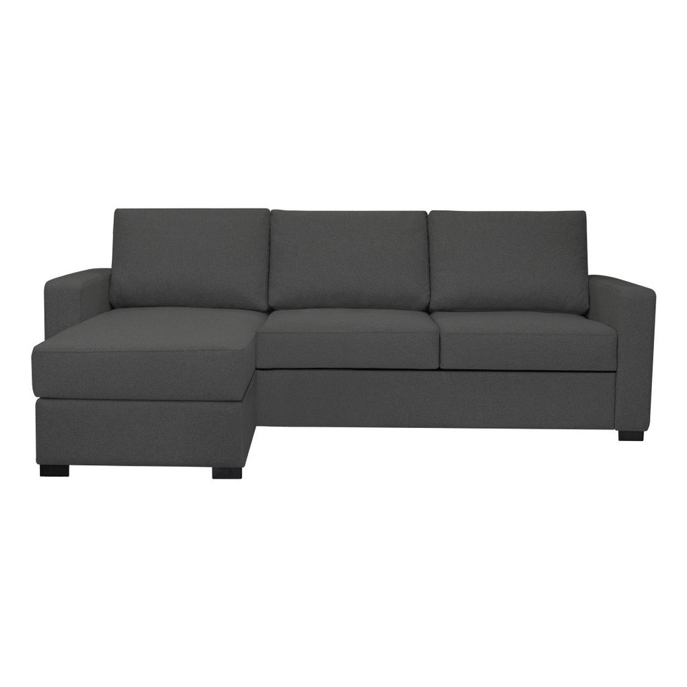 Tmavě šedá rozkládací pohovka Helga Interiors Anna, levý roh v:869478