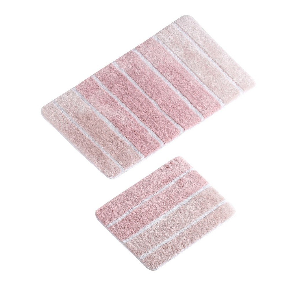 Sada 2 růžových koupelnových předložek Line Bath Mat Ro v:1156296