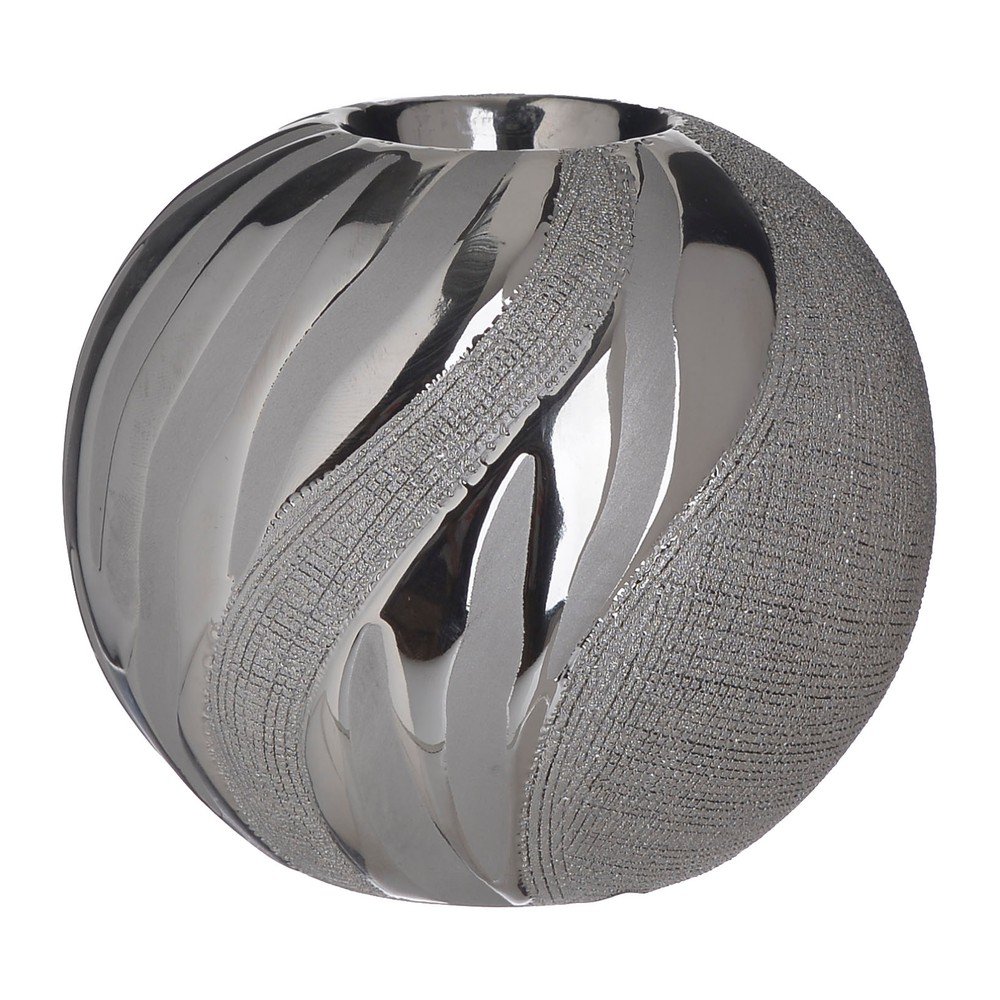 Keramický svícen ve stříbrné barvě InArt Votive, ⌀ 12 cm v:1200220