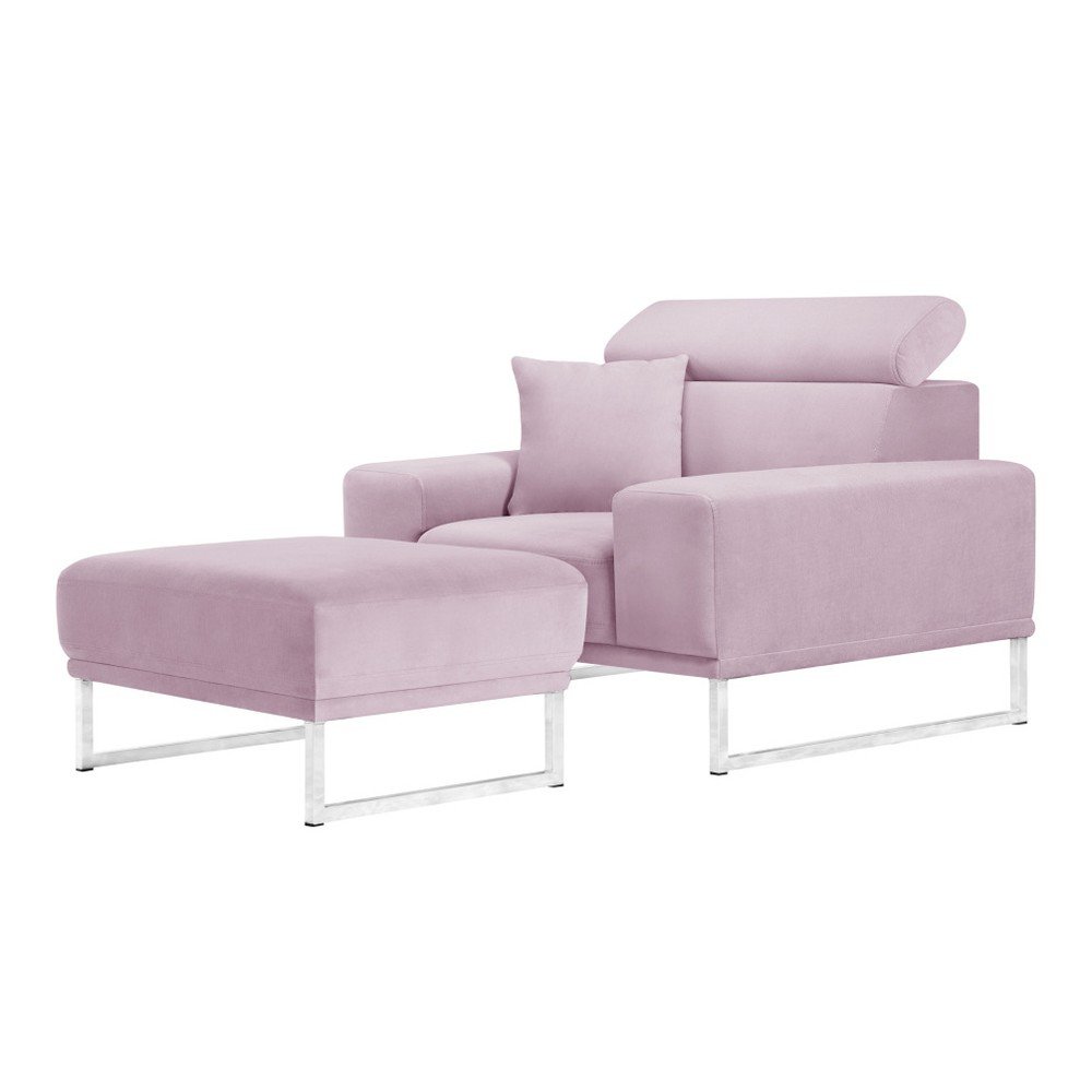 Set pastelově růžového křesla a taburetky L'Officiel Georgia v:761242