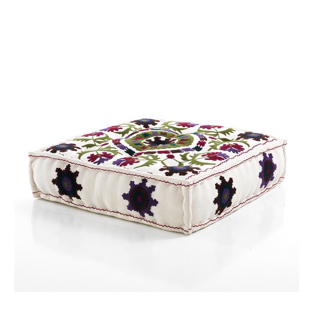 Sedací puf Oreste Luchetta Yantra Floral, 80 x 80 cm v:1247778