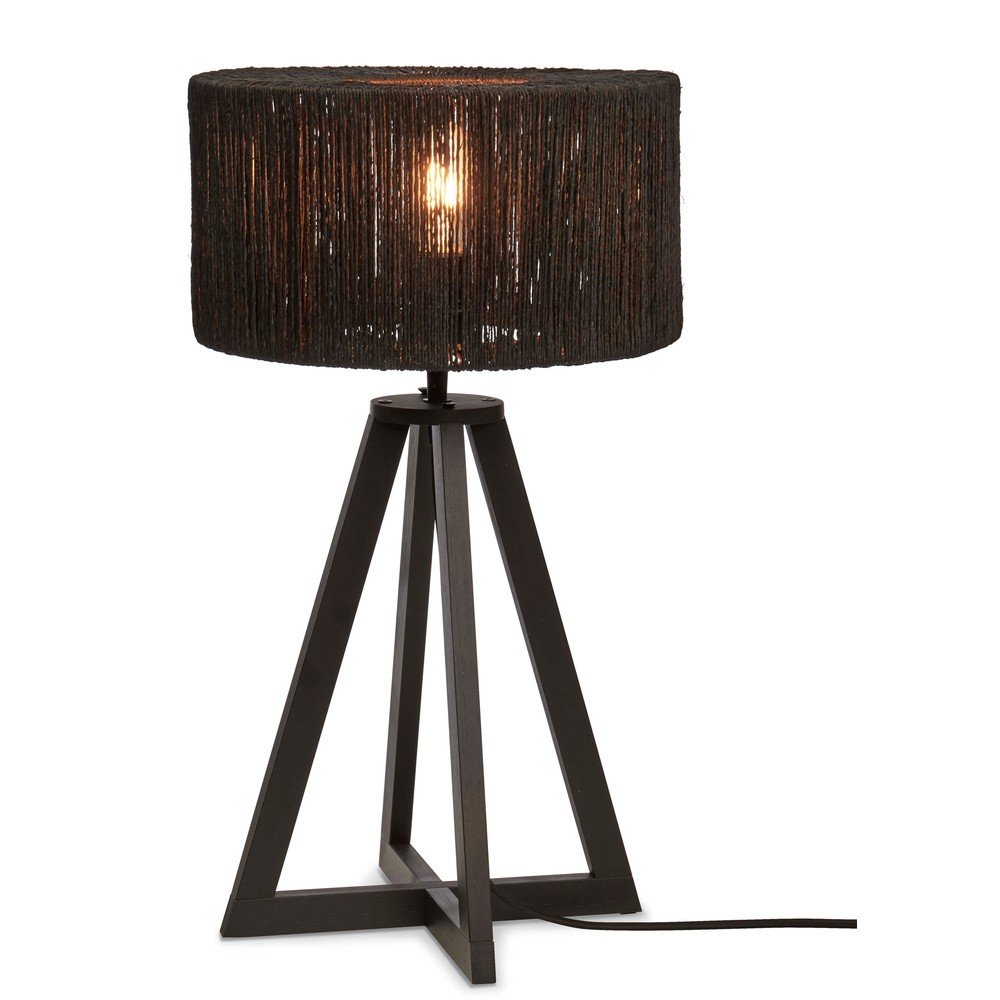 Černá stolní lampa se stínidlem z juty Iguazu – Good&Mojo v:1605812
