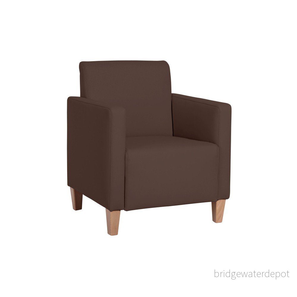Tmavě hnědé křeslo z imitace kůže Max Winzer Milla Leather Brown v:1056146
