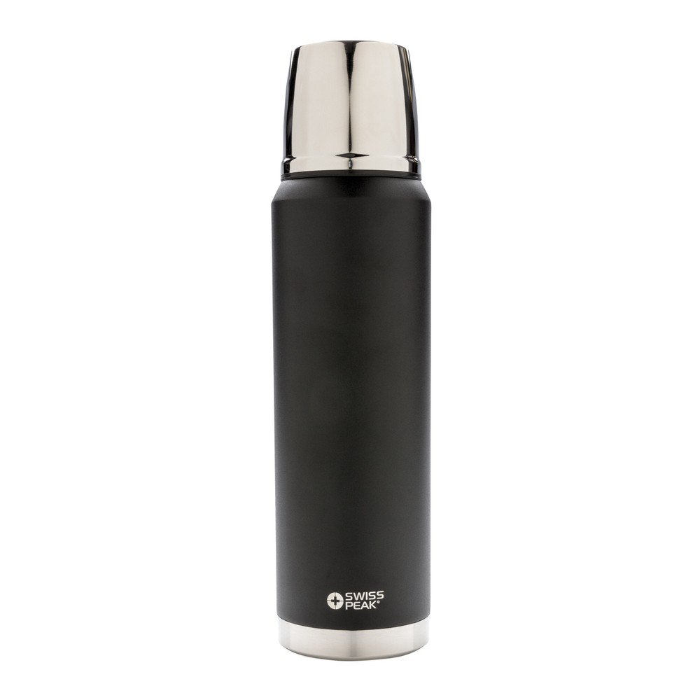 Černá termoska z nerezové oceli XD Design, 1 l v:1187972