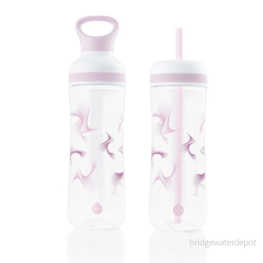 Fialovo-bílá láhev na vodu s víkem a brčkem Equa Flow Wave 2v1, 800 ml v:1420273