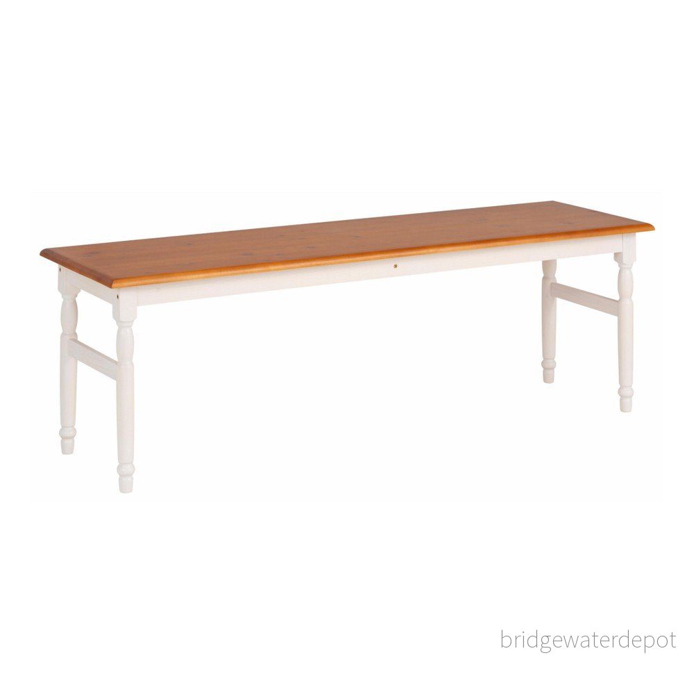 Lavice z borovicového masivu s bílými nohami Støraa Normann, délka 120 cm v:893186