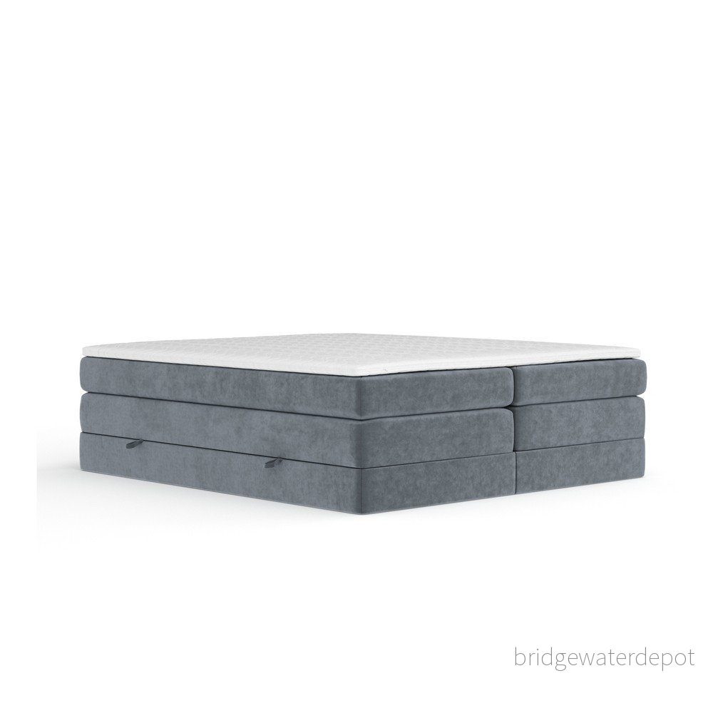 Tmavě šedá boxspring postel s úložným prostorem/bez čela 140x200 cm Juniper – Maison de Rêve v:1820326