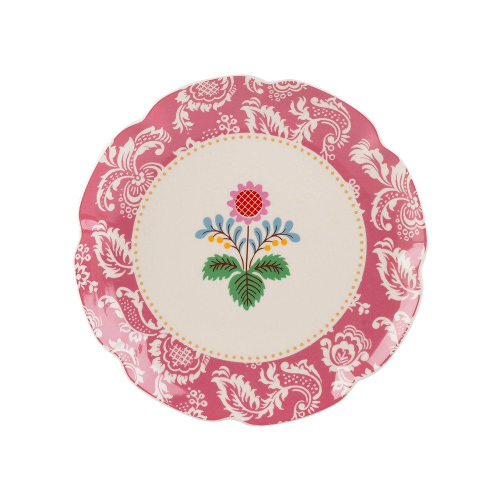Béžovo-růžový porcelánový talíř s květinovým motivem Creative Tops, ⌀ 21 cm v:951132