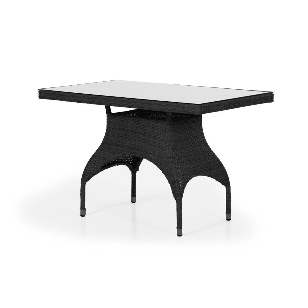 Černý zahradní stolek se skleněnou deskou Brafab Ninja, 110 x 65 cm v:1013808