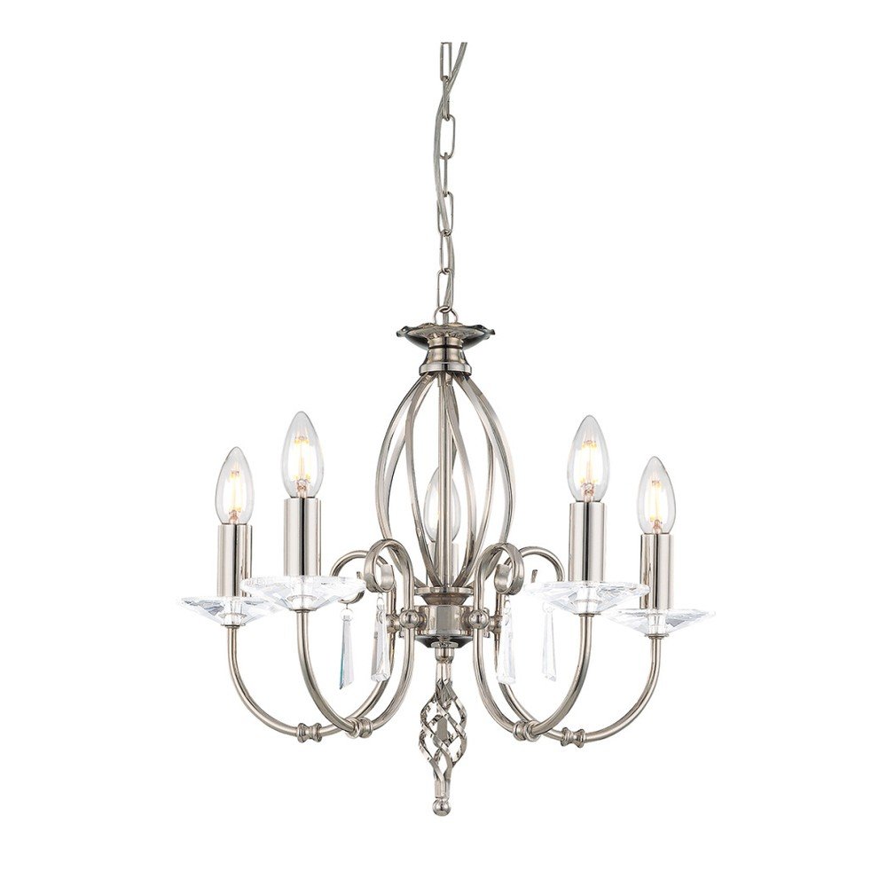 Lustr ve stříbrné barvě Elstead Lighting Artisan Cinco v:1218556