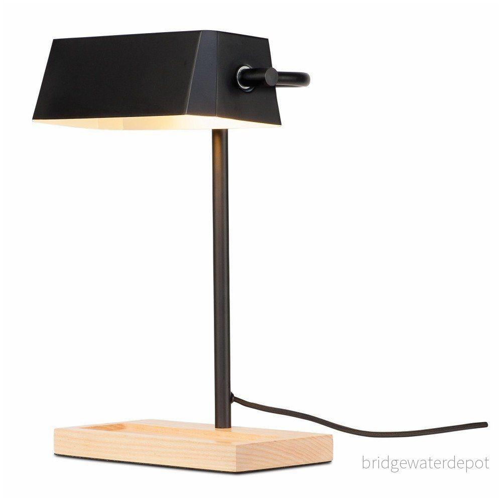 Stolní lampa s kovovým stínidlem v černo-přírodní barvě Cambridge – it's about RoMi v:926750