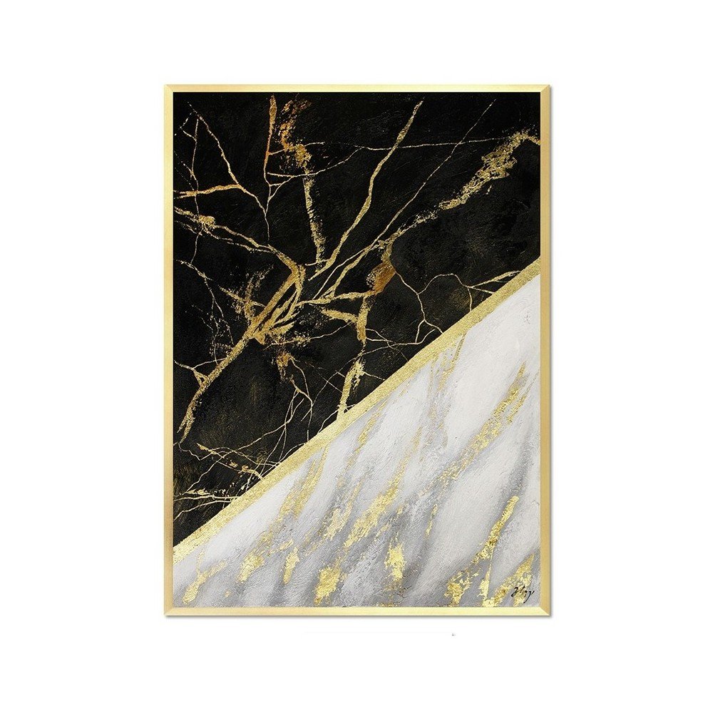 Nástěnný ručně malovaný obraz JohnsonStyle White & White Marble, 53 x 73 cm v:1283918