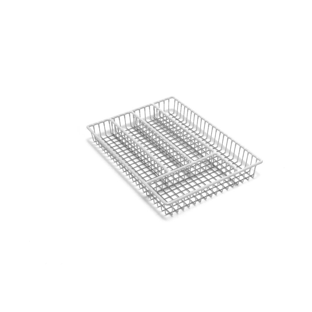 Organizér na příbory z nerezové oceli s bílým lemem Addis Wire, 36,5 cm v:1309766
