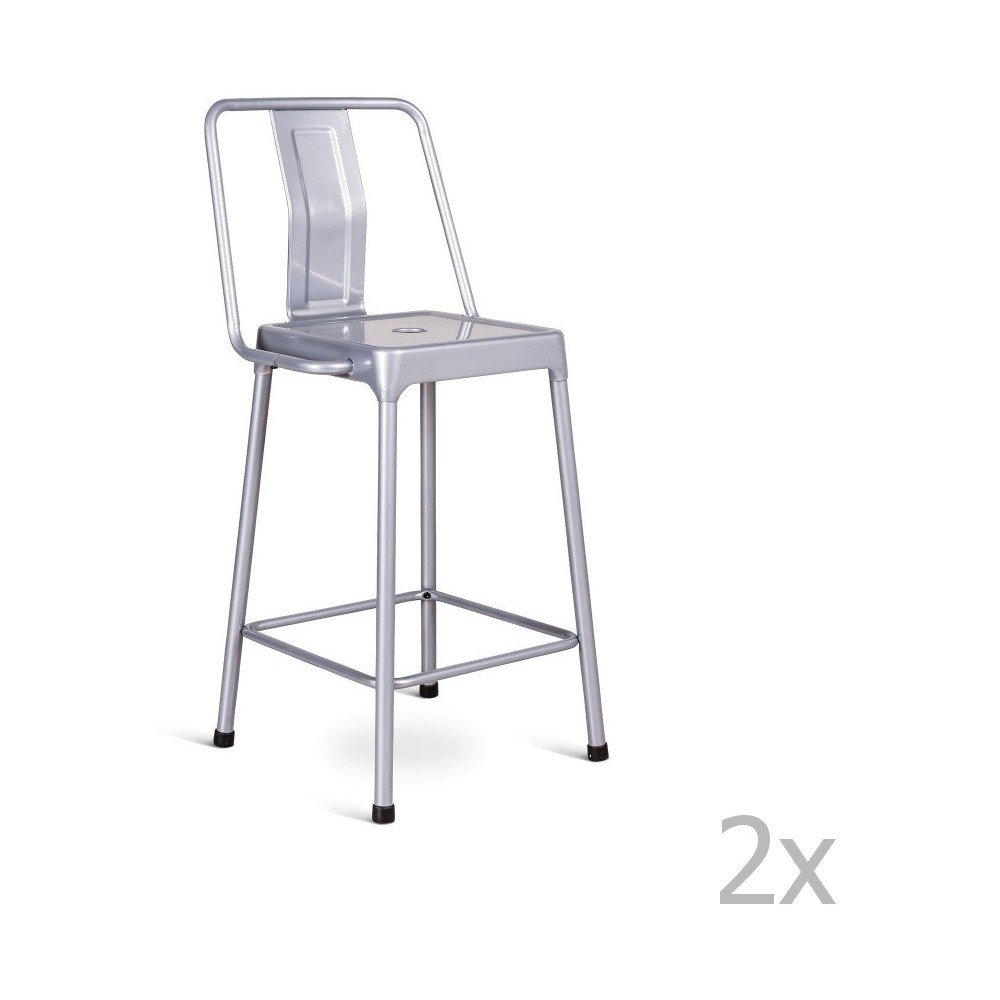 Sada 2 barových židlí ve stříbrné barvě Design Twist Magoye v:1011716