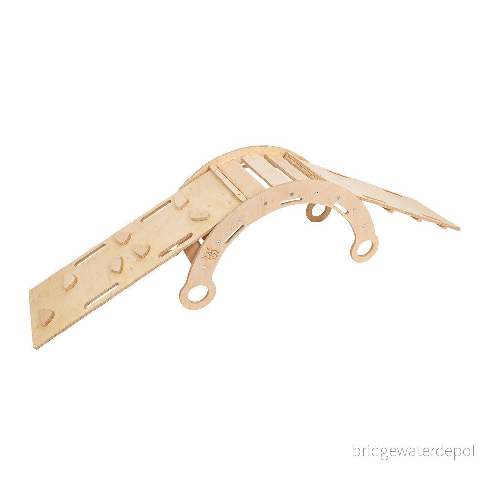 Houpačka z borovicového dřeva v přírodní barvě 39x75x38 cm Montessori – Meowbaby v:1822122
