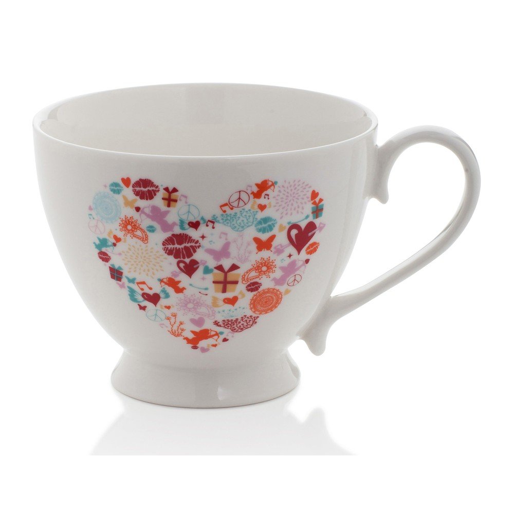 Hrnek z kostního porcelánu Sabichi Heart, 420 ml v:689818