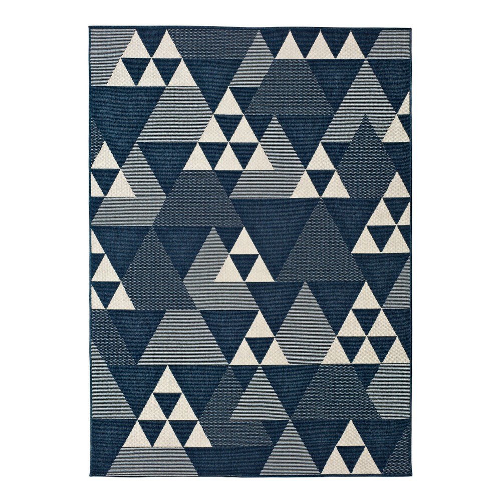 Modrý venkovní koberec Universal Clhoe Triangles, 80 x 150 cm v:1235520