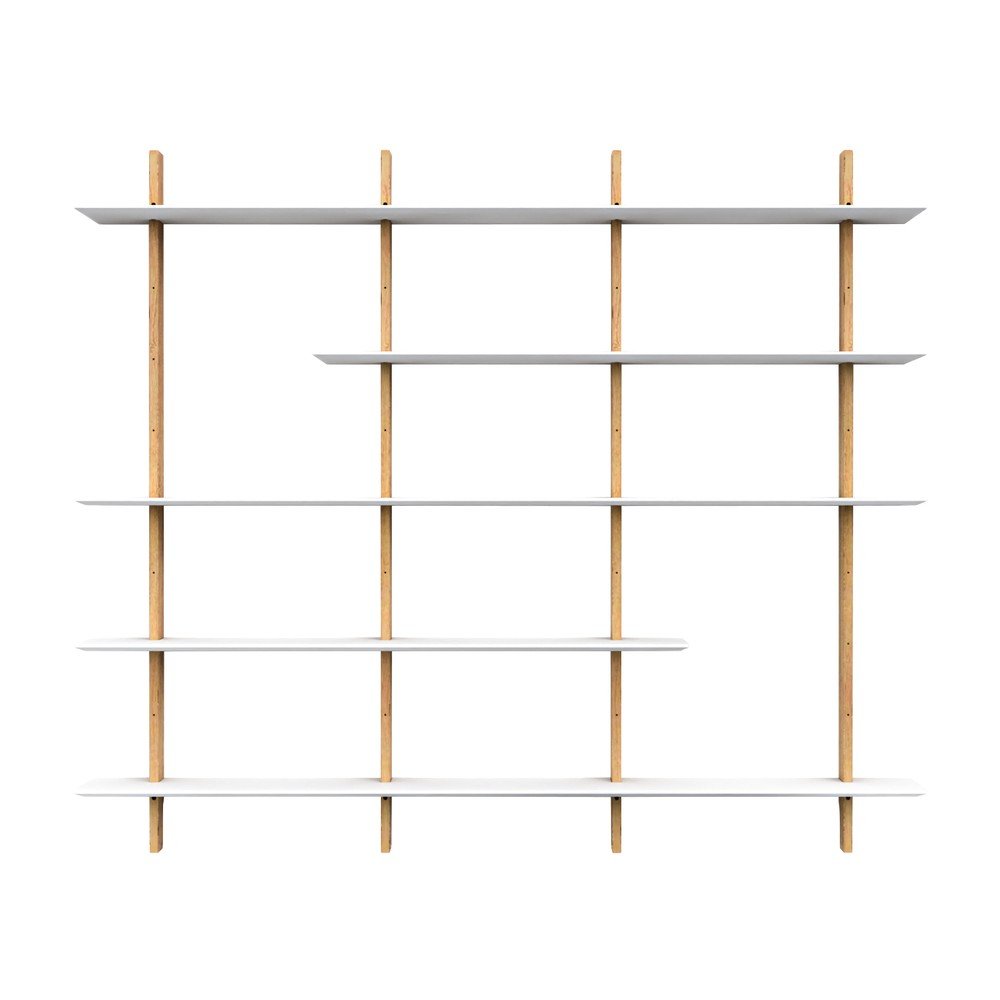 Modulární policový systém v dekoru dubu v bílo-přírodní barvě 224x190 cm Bridge – Tenzo v:1367057