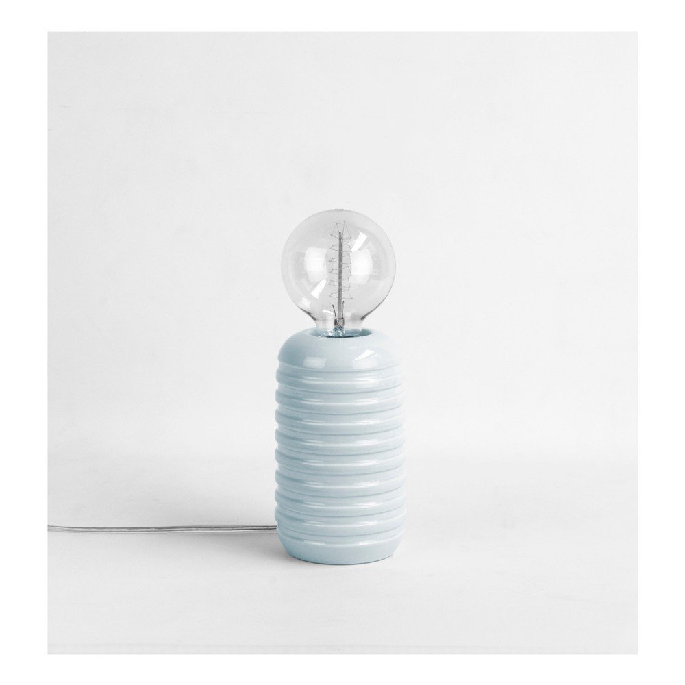 Světle modrá stolní lampa z keramiky Velvet Atelier Twist v:1097766